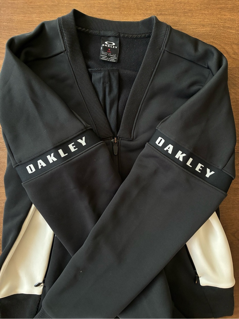 Oakley Athletic Black Bomber Jacket with White Panels